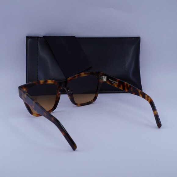 Saint Laurent SL560 003  Square Sunglasses - Havana/Brown - Picture 4 of 10